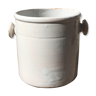 Large white glazed terracotta pot