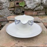 Gravy boat with its cup Digoin Sarreguemines Pêcher model