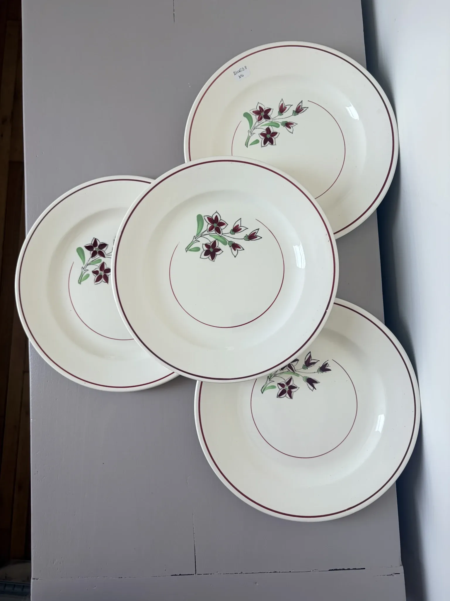 4 vintage flat plates from the Salins factory 210638