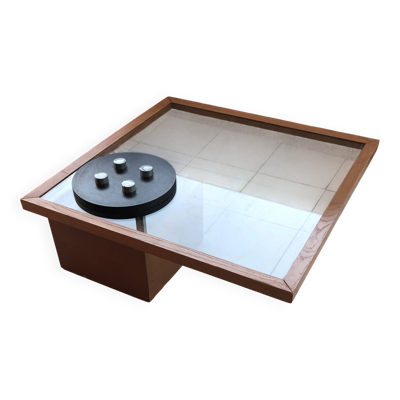 Table basse Roche Bobois designer Jp Cailleres plateau pivotant