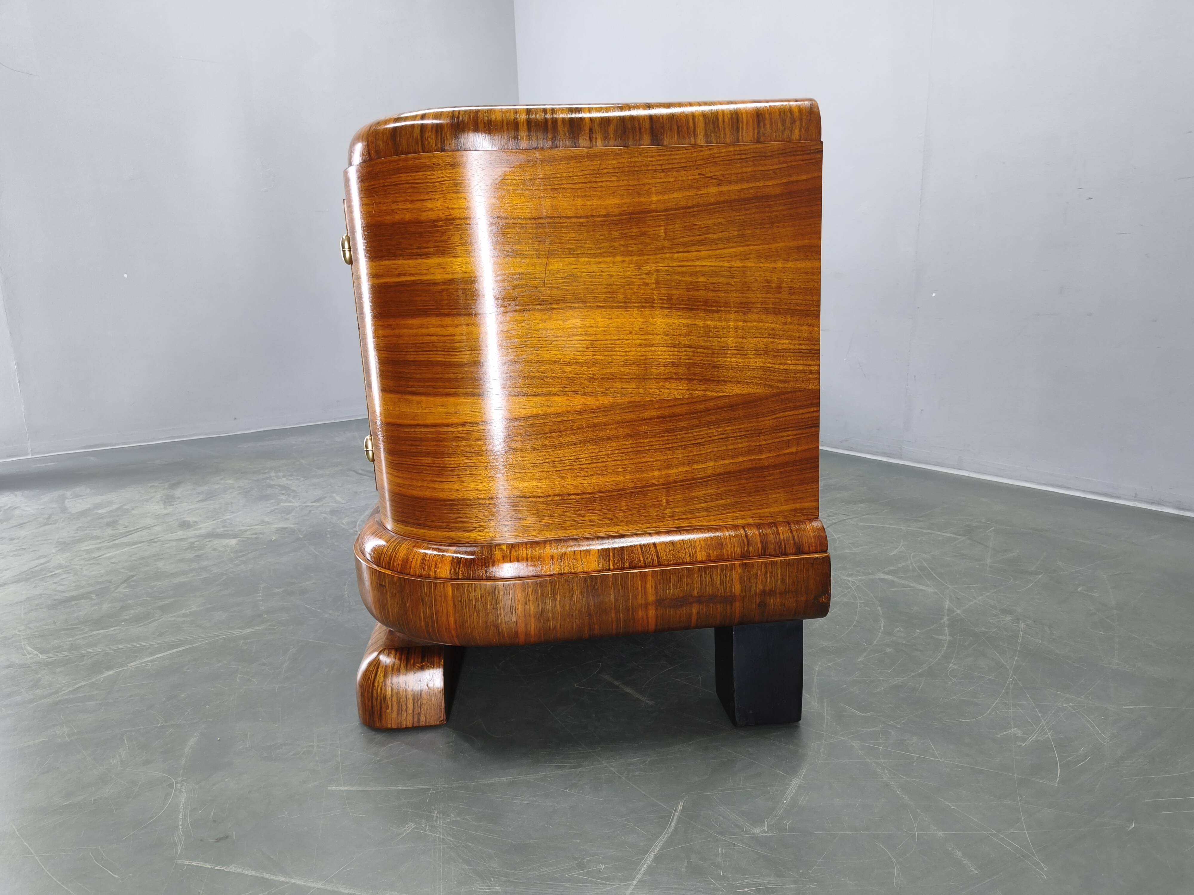 Art Deco Walnut Sideboard, Czechoslovakia, 1930s