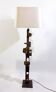 Brutalist bronze Floor Lamp with Incrusted Stones , 1970s