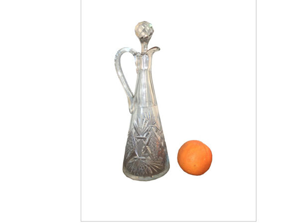 Carafe en cristal taillé val saint lambert, circa 1900