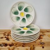 Six vintage Salins oyster plates