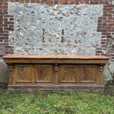 Molded style store counter and rear storage