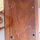 Pair of folding serving tables Grange in wood and wrought iron