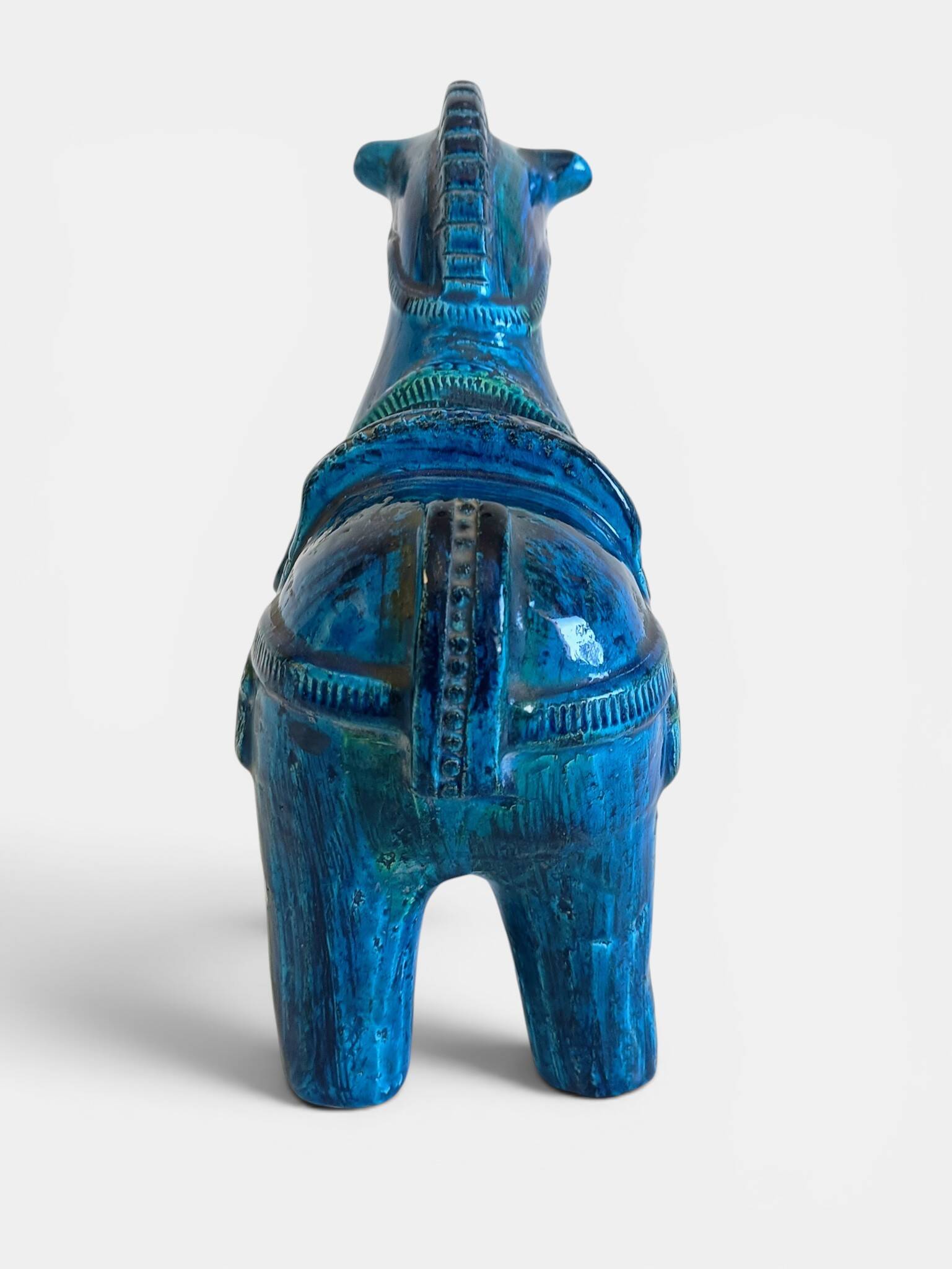 Sculpture de cheval Bitossi Rimini Blu par Aldo Londi, Italie, vers 1965