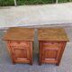 2 solid oak bedside tables signed Jean Laick Dol-de-Bretagne