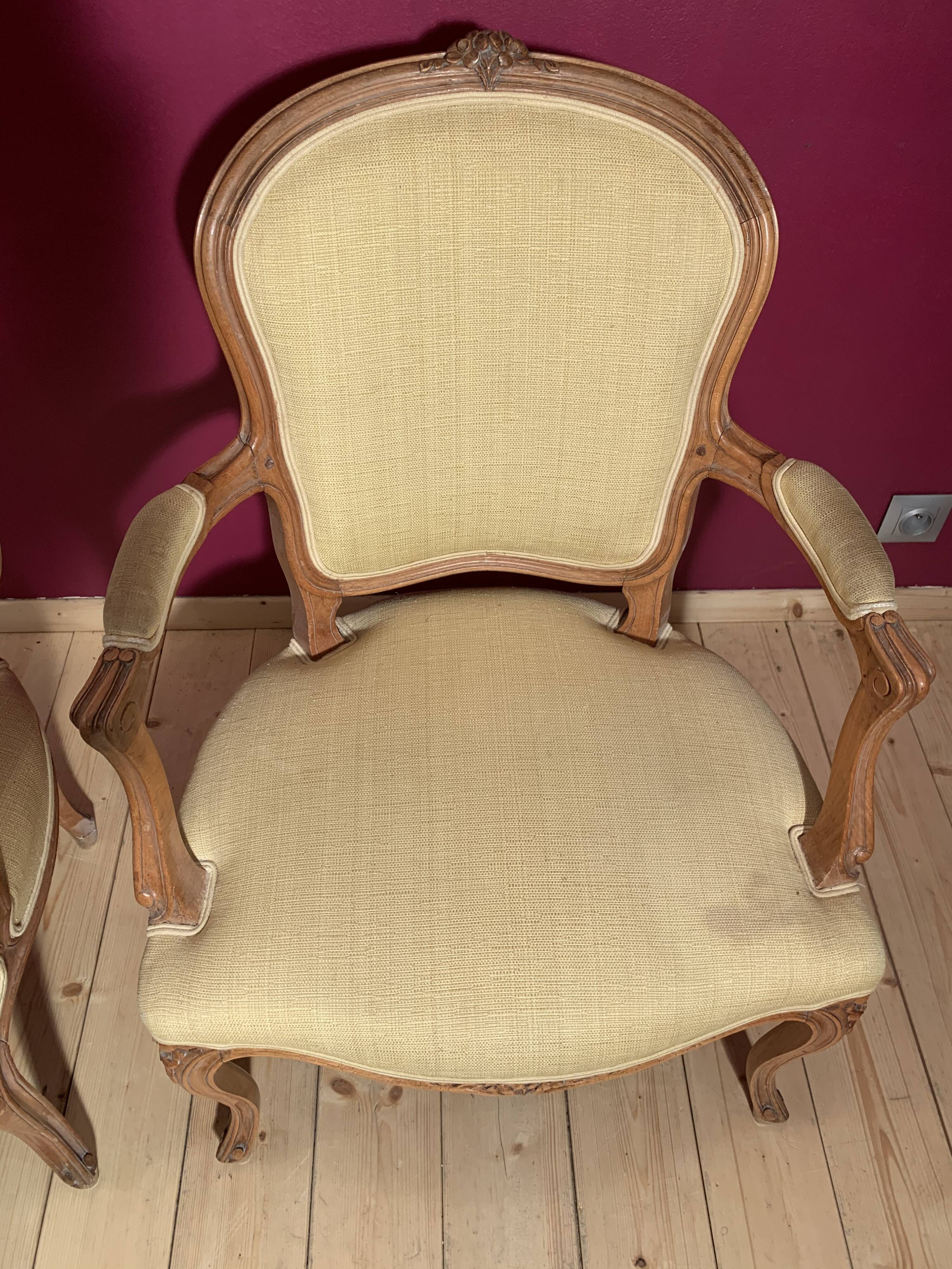 Pair baroque armchairs