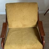 Yellow velvet sled chairs