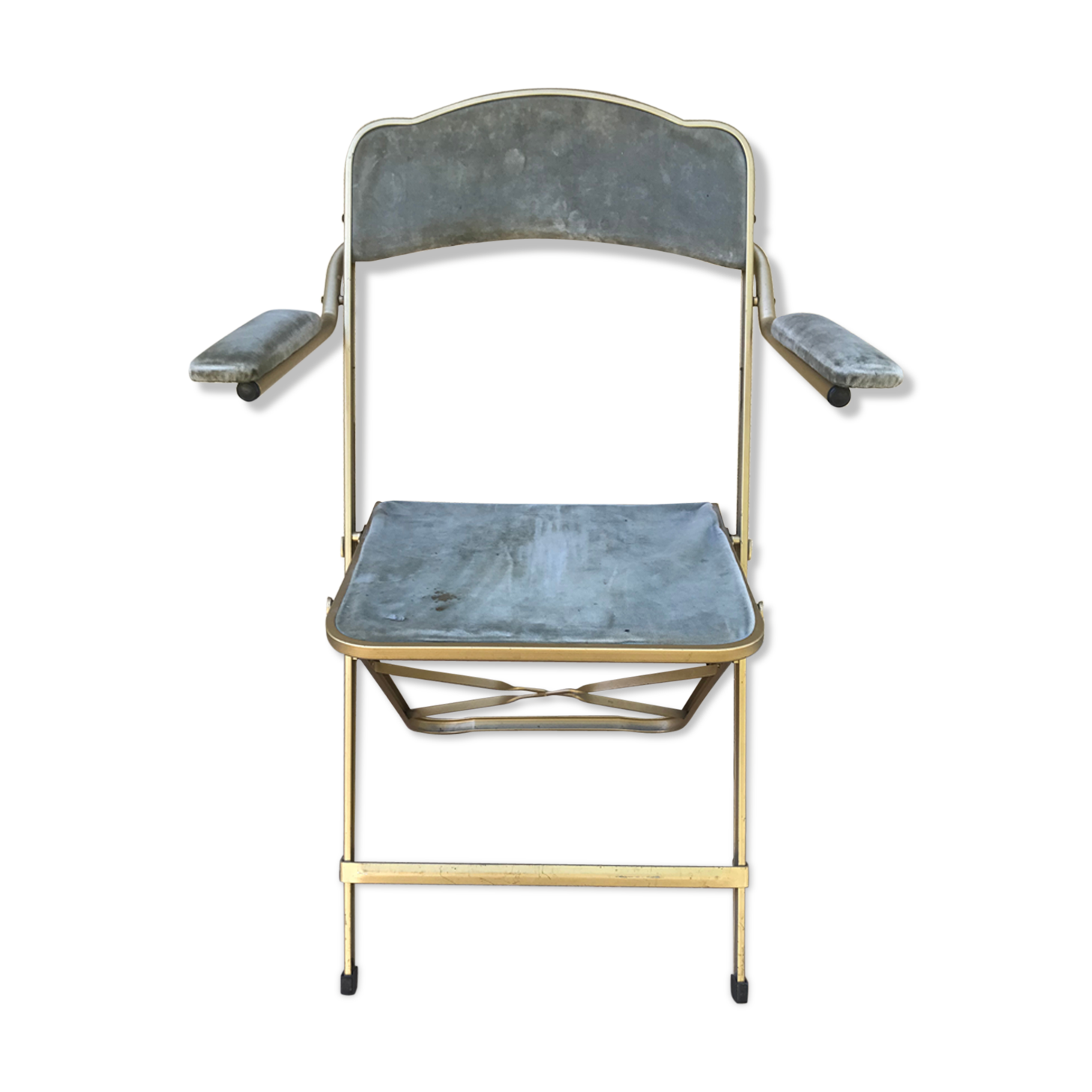 Former Lafuma gold metal folding chair