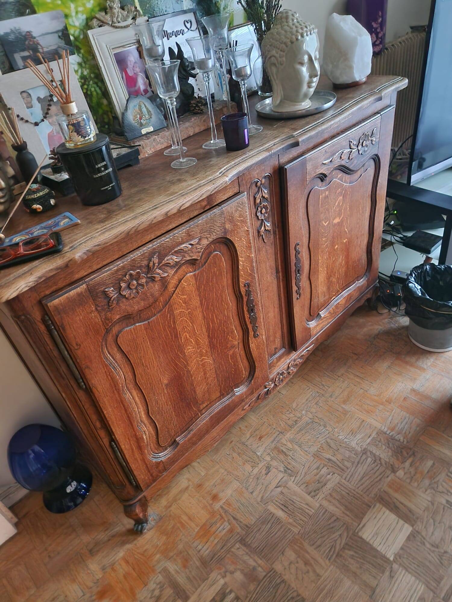 Buffet en bois style louis XV