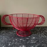 Red wired metal fruit basket