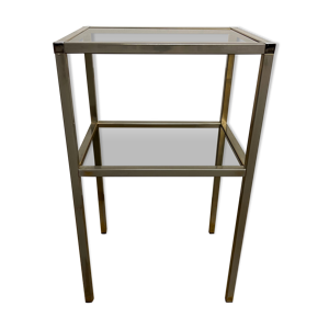 Table d'appoint chromé et verre
