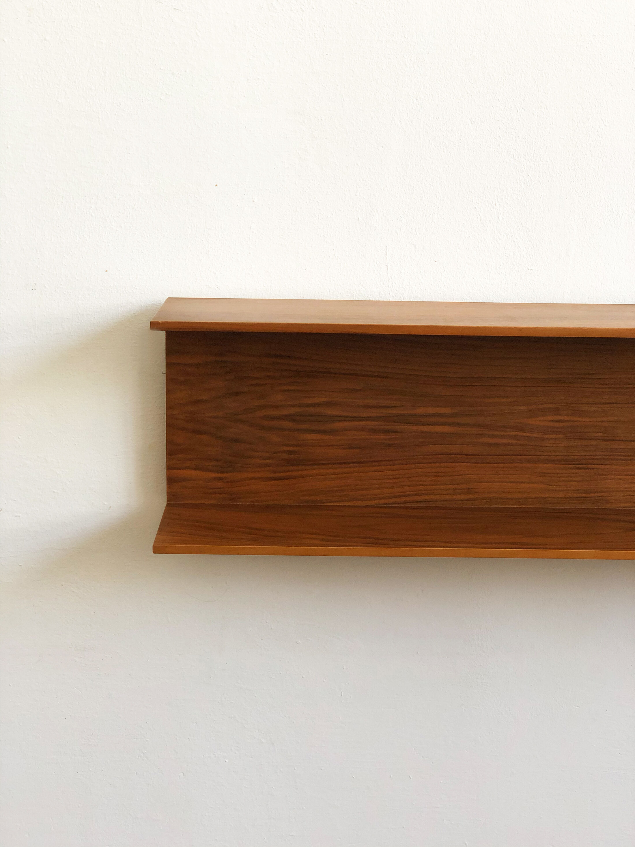 Wooden open wall shelf, 200cm, designed by Walter Wirz for Wilhelm Renz, Germany