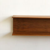 Wooden open wall shelf, 200cm, designed by Walter Wirz for Wilhelm Renz, Germany