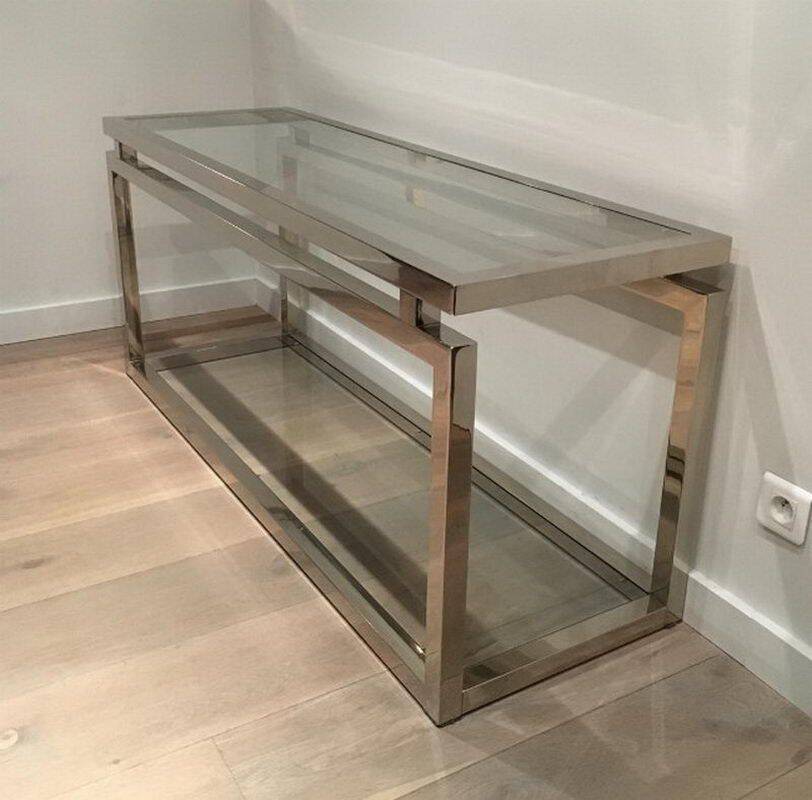 Console en chrome et verre