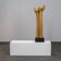 Abstract biomorphic sculpture in carved wood and stone, 1970s