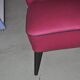 1950s cocktail chair in Bordeaux and black fabric and wood, Mid-Century style.