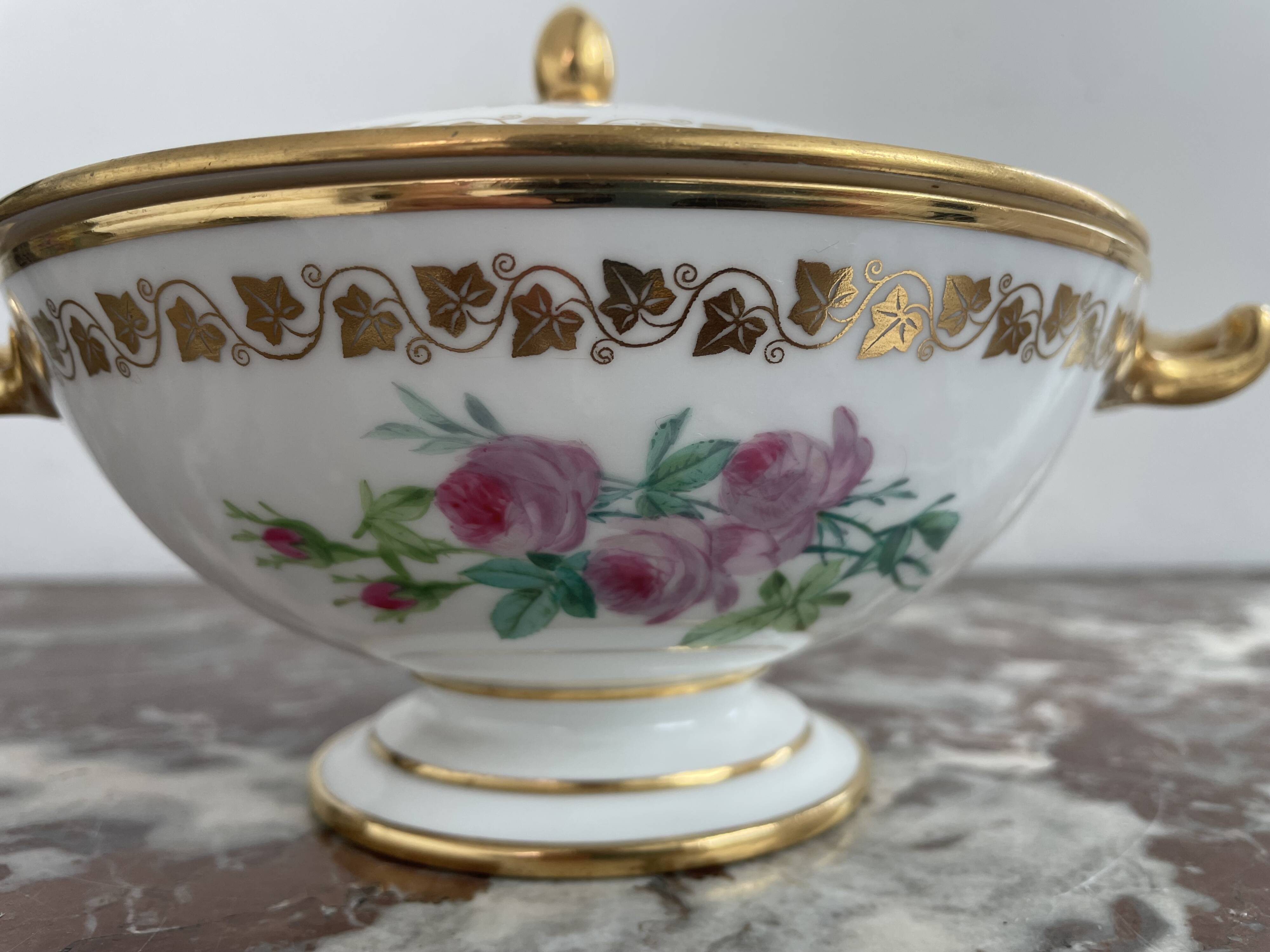 Antique, bezel, Sèvres porcelain, Royal Manufacture, 19th century, Louis-Philippe period