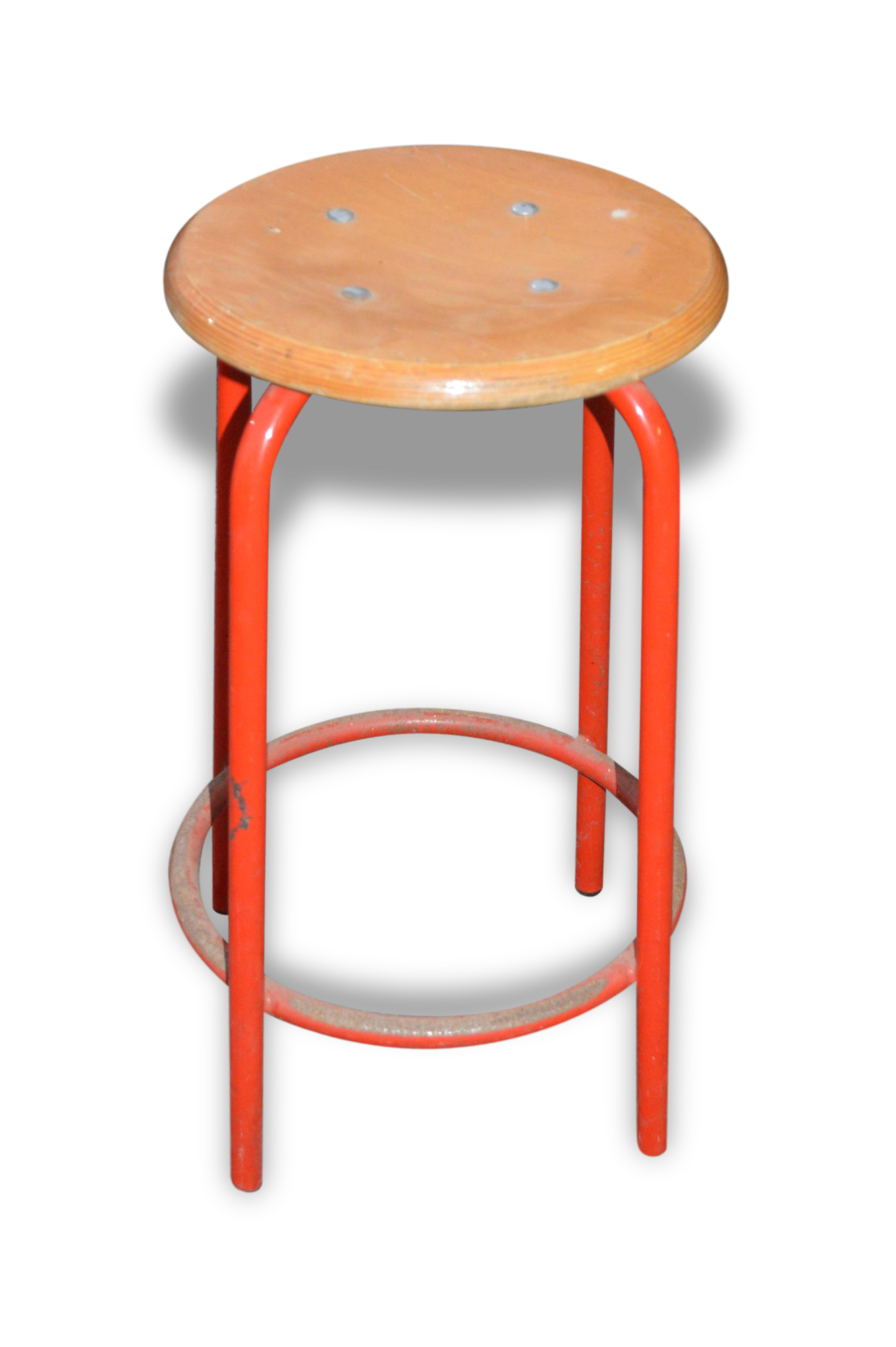Industrial stool in iron and wood