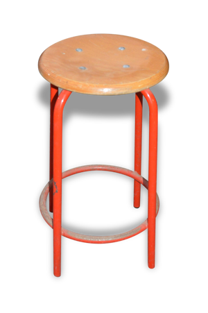 Tabouret industriel bois d'occasion