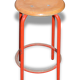 Industrial stool in iron and wood