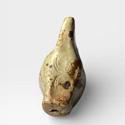 Ancien sifflet zoomorphe oiseau en grès La Borne