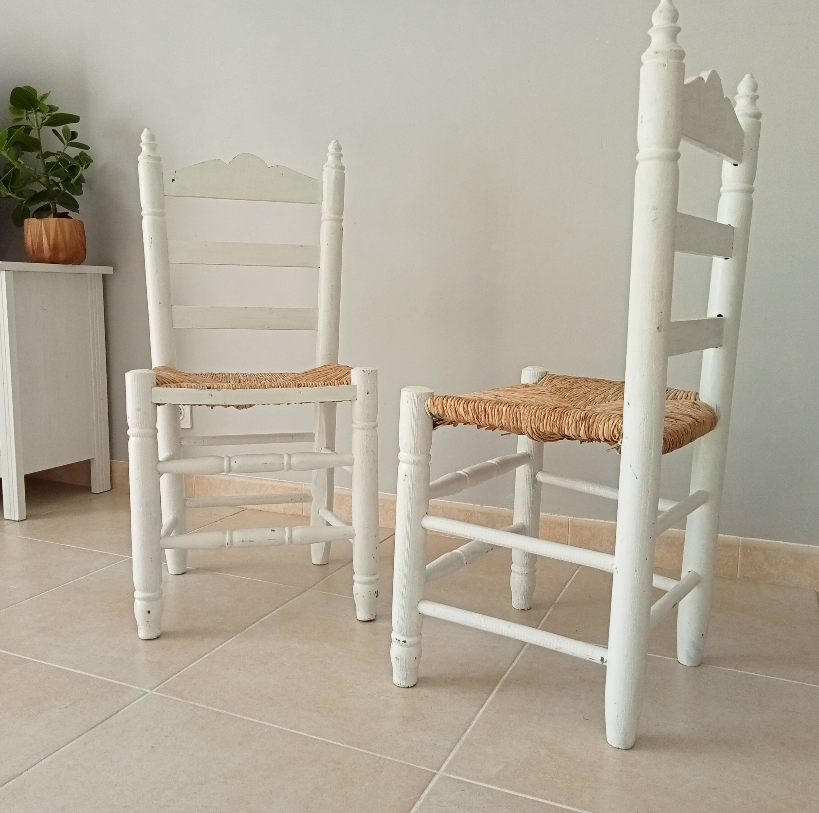 Paire de chaises ancienne paillé années 30/40