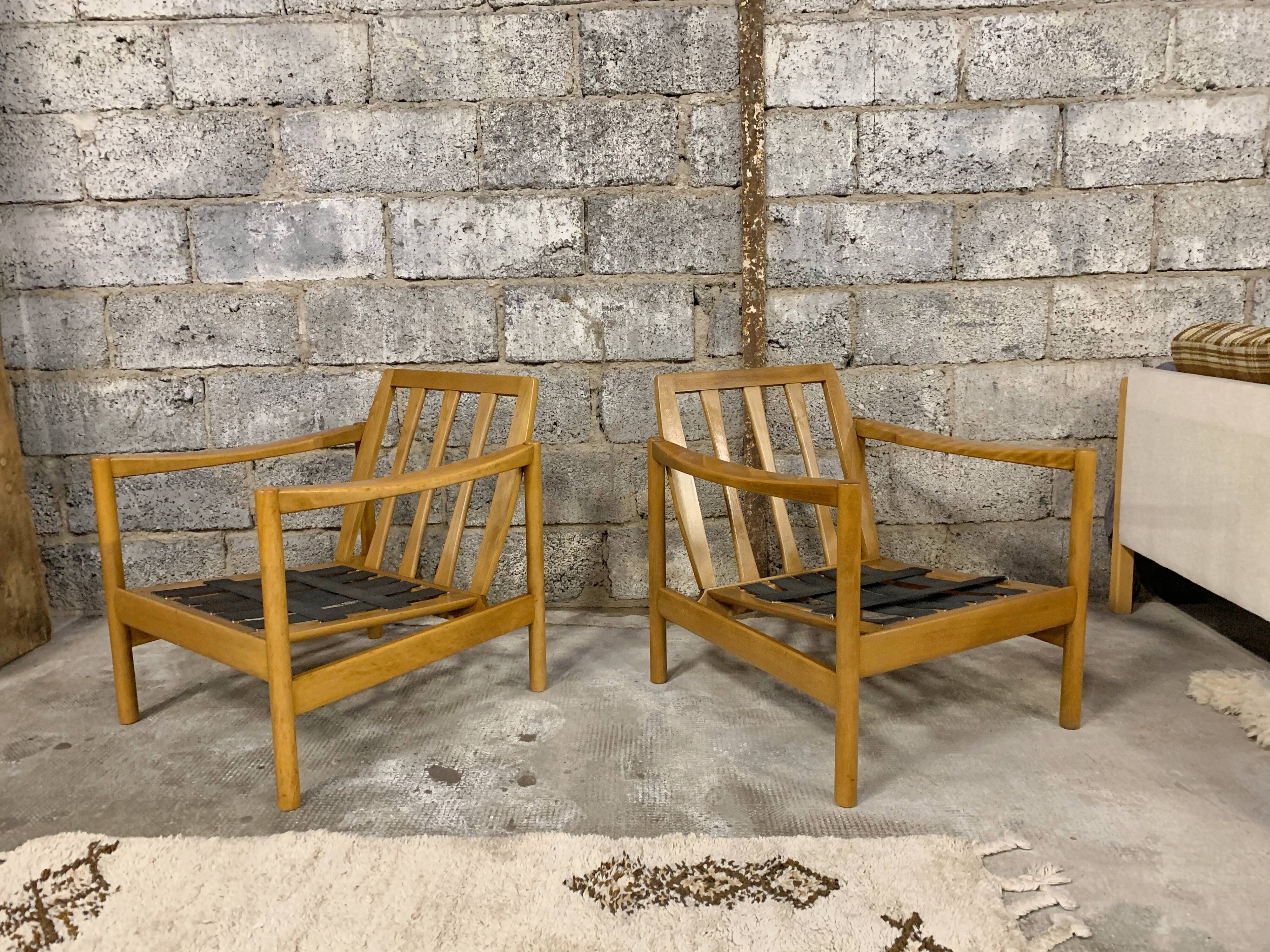 Pair of Scandinavian armchair fabric tiles