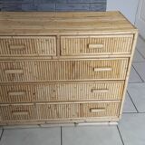 Vintage rattan chest of drawers