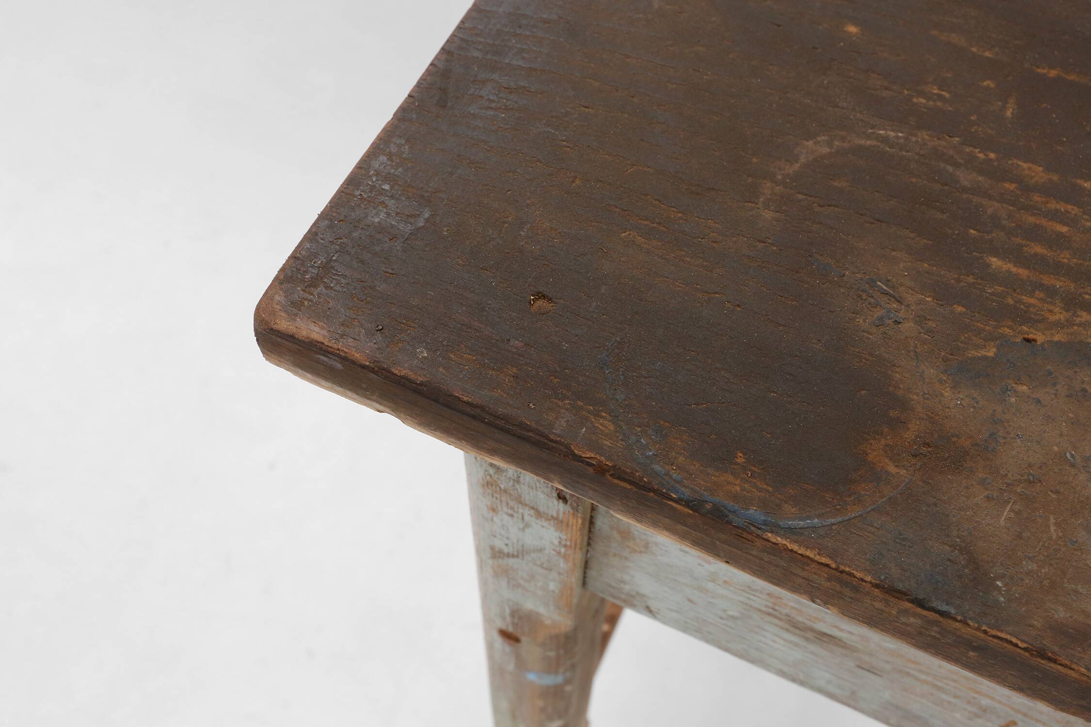 Industrial console table with patinated colorful paint, Belgium ca. 1950