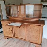 Buffet vaisselier Jindřich Halabala bois massif  noyer années  30-40