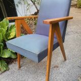 Pair of bridge armchairs with compass feet