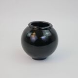 Black ceramic ball vase from Biot