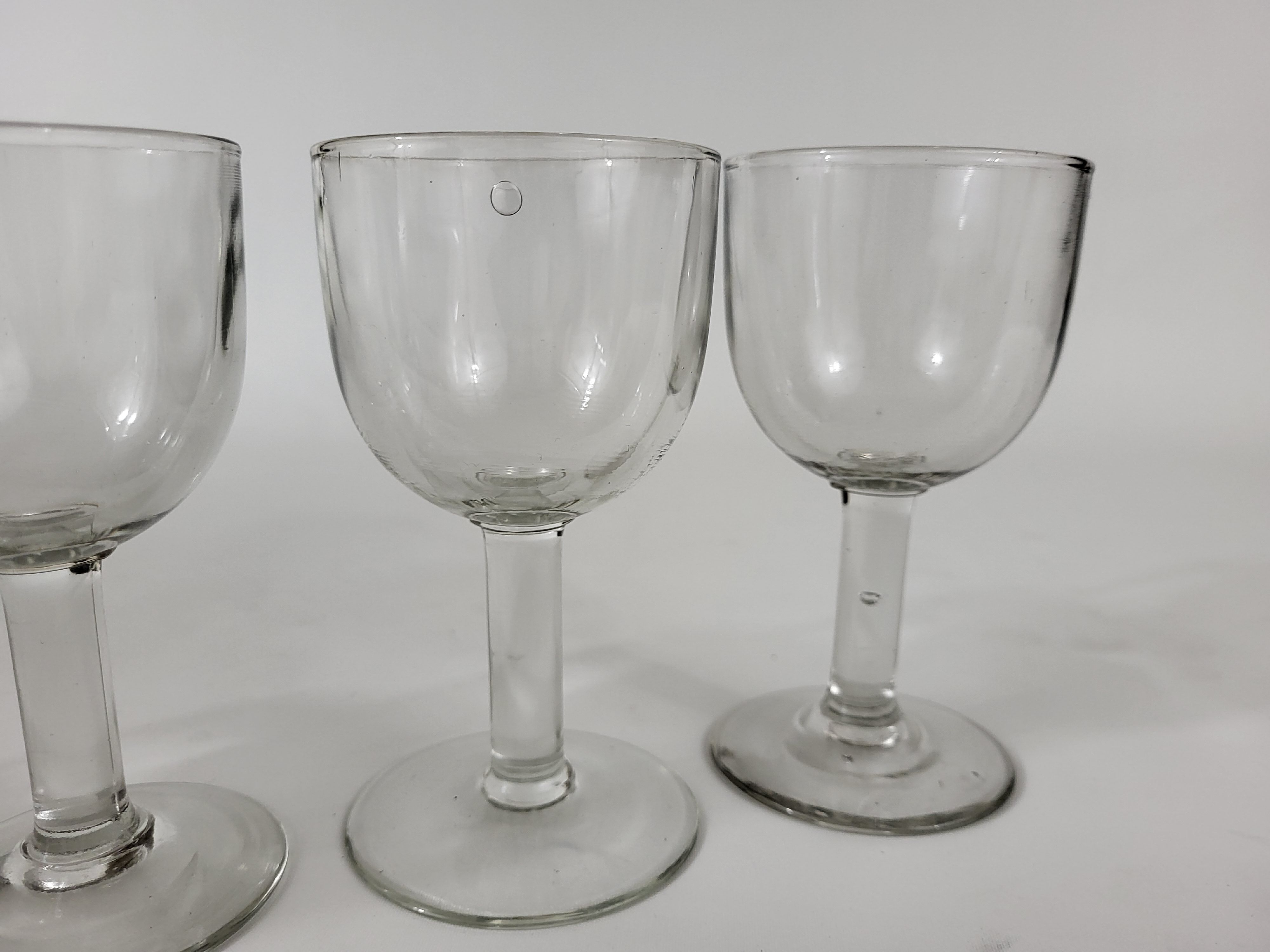 Set of 5 glasses blown balloon XIXth
