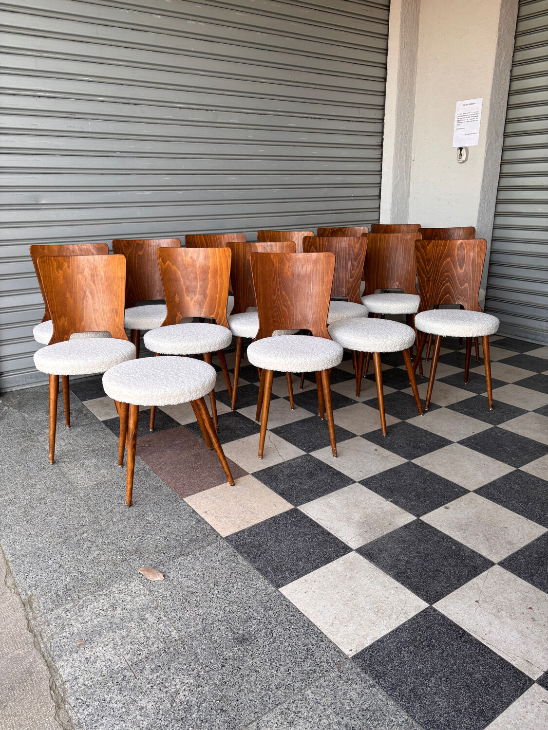 Set of 14 Baumann bistro chairs