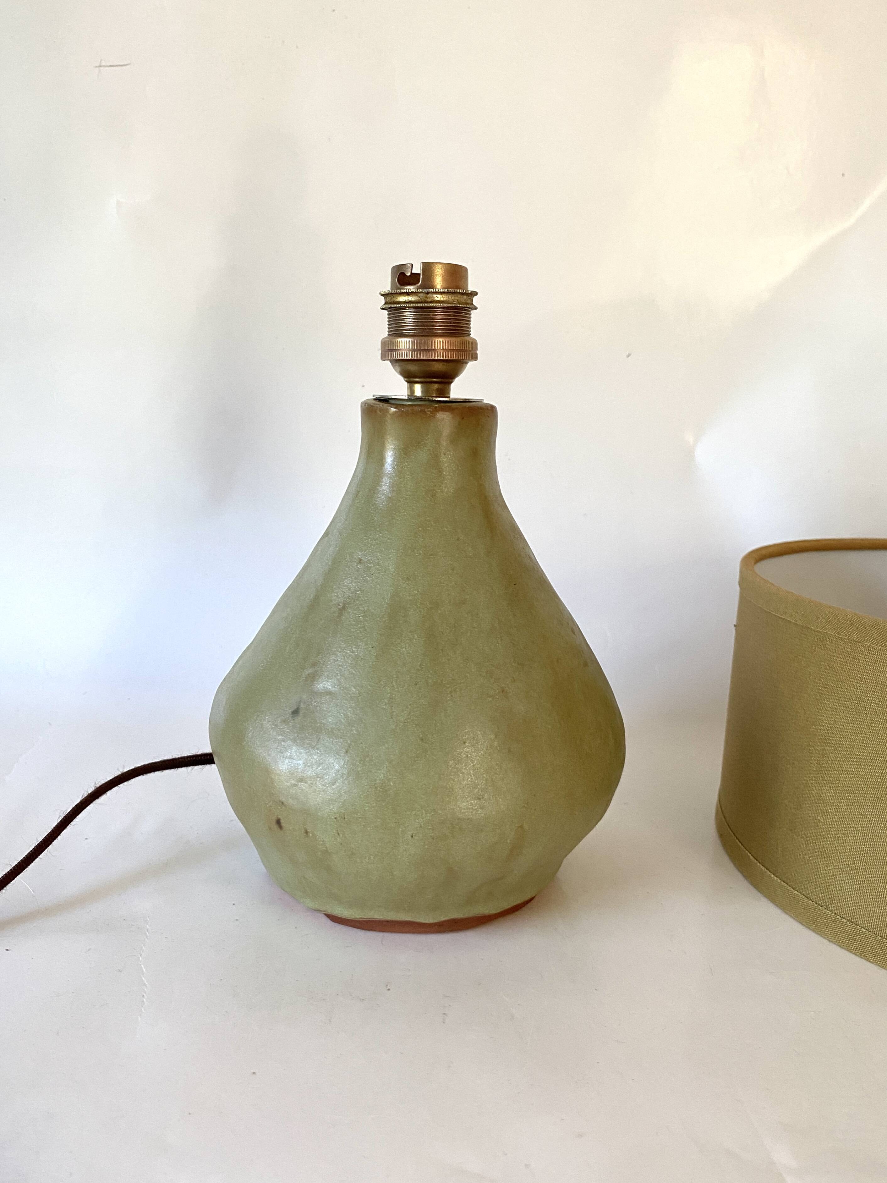 Ceramic lamp, 2M fabric cable, cotton lampshade