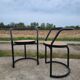 Set 2 tub chair Italian design black tubular metal frame - cane seat