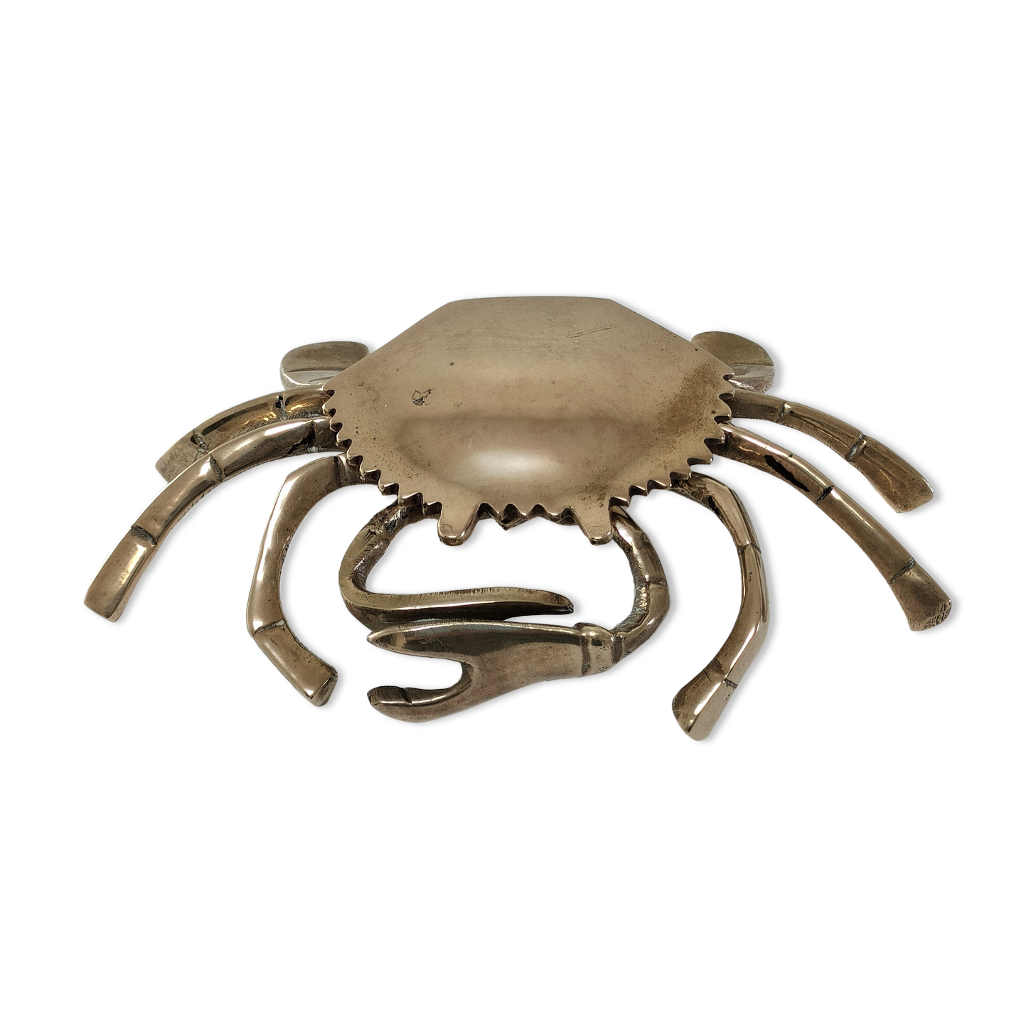 Vintage solid brass crab