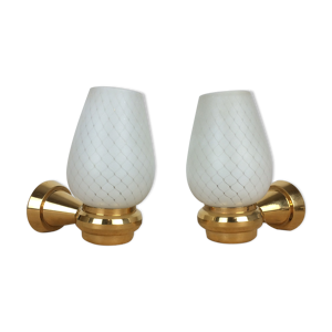 Paire d'appliques laiton massif