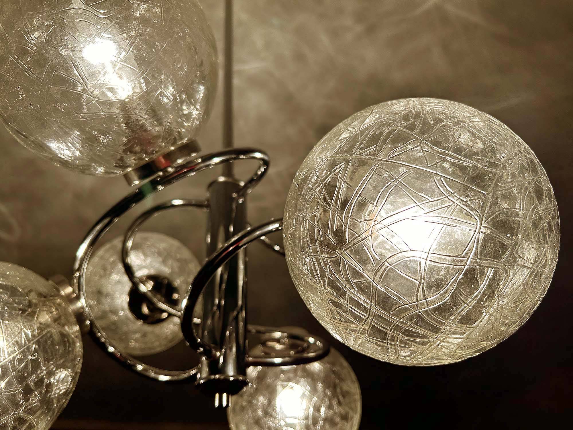 Vintage 70 Chrome Glass Suspension