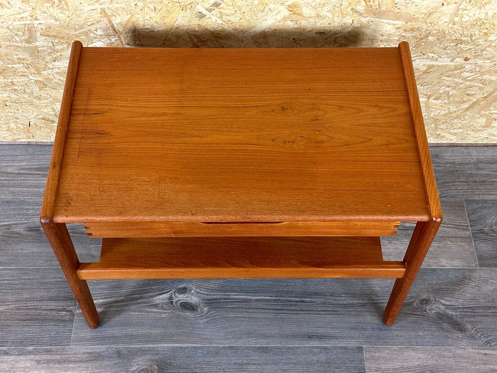 60s 70s teak side table with drawer Arne Wahl Iversen Denmark