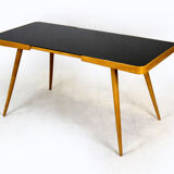 Coffee Table with Black Glass Top by Jiří Jiroutek for Cesky Nabytek, 1960s
