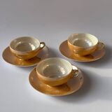 Lot de 3 tasses à café en porcelaine fine irisée 