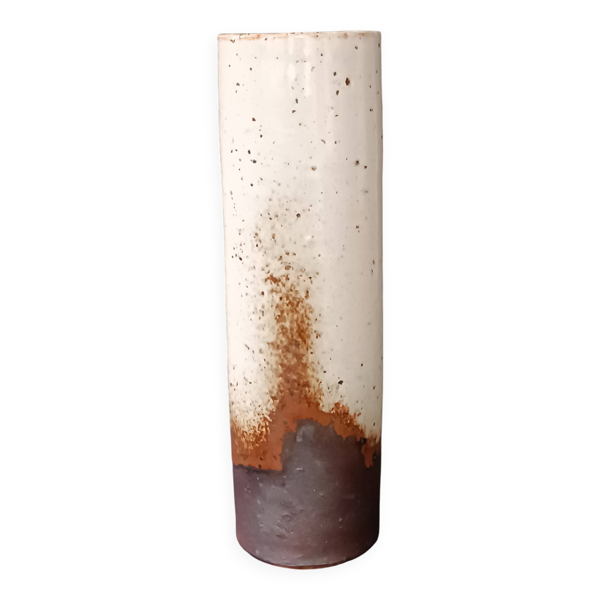 Vase en grès  pyrité double glaçure La Tournerie vintage