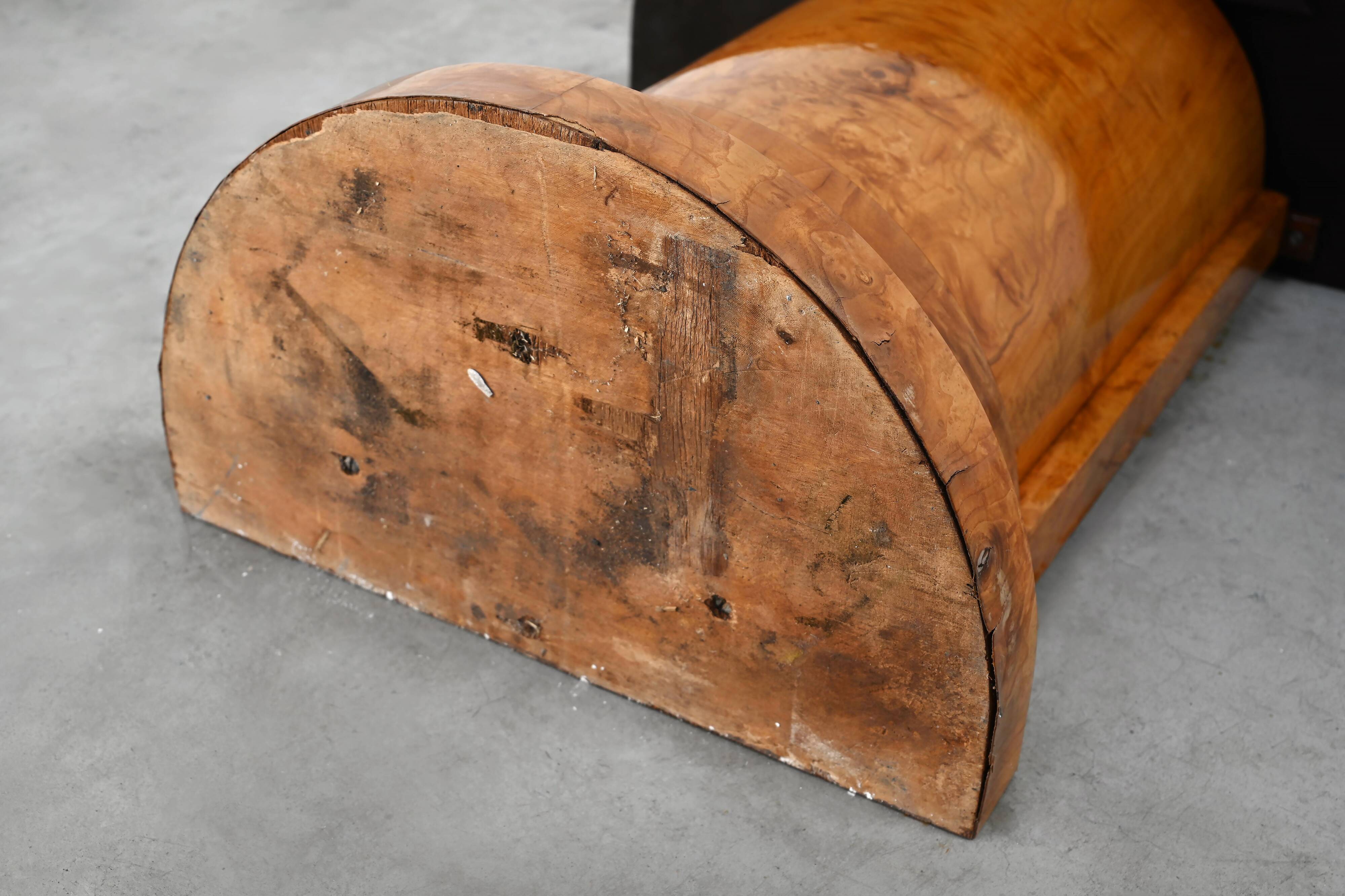 Art Deco Console in Burl Wood, France, 1930s