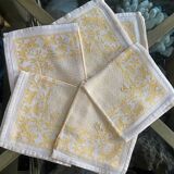 Set of 6 monogrammed damask tea towels
