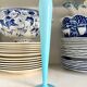 Vase, soliflore en opaline bleu ciel