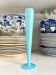 Vase, single flower vase in sky blue opaline